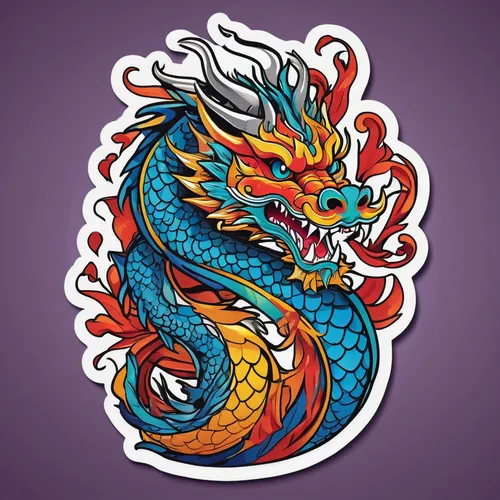 chinese dragon,dragon design,dragon li,chinese water dragon,painted dragon,dragon,golden dragon,wyrm,dragon boat,vector illustration,bhutan,fire breathing dragon,bianzhong,qinghai,zhejiang,dragon fire,kaohsiung,dragons,dragon of earth,yuan,Unique,Design,Sticker