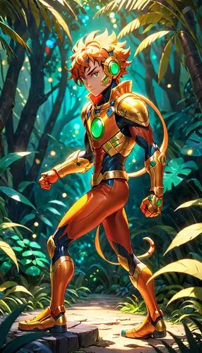 tracer,tarzan,forest king lion,alibaba,king of the jungle,chestnut tiger,ashitaba,mowgli,ranger,ronda,kyi-leo,cg artwork,dryad,jungle,rapanui,firedancer,symetra,hunter's stand,adventurer,artemis,Anime,Anime,Cartoon