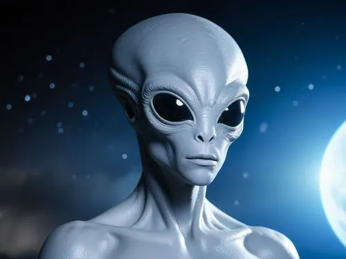 alien romulus,an alien looks up at the sky as he stands in front of a moon,extraterritorial,seti,extraterritoriality,ufologist,extraterrestrial life,extraterrestrials