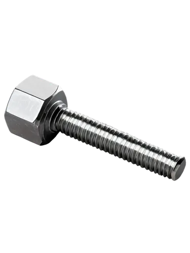 Bolts, metal material, silver color, hexagonal head, threaded shaft, rust-free, shiny surface, detailed texture, solo object, centered composition, soft lighting, high contrast, cinematic rendering.,s