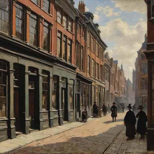 eastgate street chester,old street,lovat lane,street scene,the cobbled streets,july 1888,john atkinson grimshaw,old linden alley,cordwainer,the victorian era,townscape,david bates,church hill,narrow street,old avenue,gas lamp,19th century,cobbles,1900s,newcastle upon tyne,Photography,Artistic Photography,Artistic Photography 06