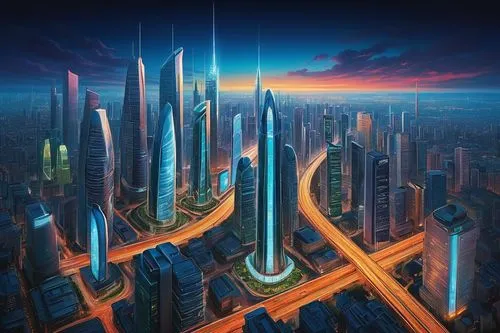 futuristic landscape,cybercity,cybertown,cyberport,coruscant,metropolis,megalopolis,fantasy city,futuristic architecture,cityscape,futuristic,futuregen,megacorporation,areopolis,city cities,sci fiction illustration,megacorporations,cyberworld,cyberia,capcities,Illustration,Abstract Fantasy,Abstract Fantasy 17