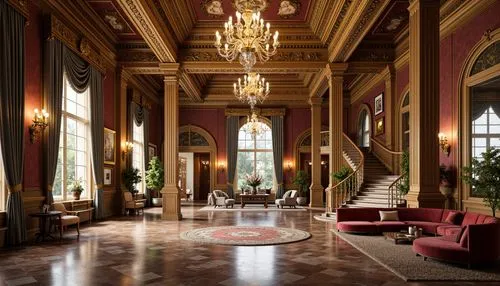 royal interior,ritzau,entrance hall,foyer,lobby,ornate room,interior decor,europe palace,hallway,residenz,palazzo,parador,corridor,villa balbianello,villa d'este,hotel hall,ballroom,paradores,villa cortine palace,hotel lobby