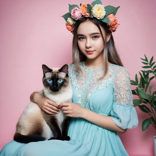 beautiful girl with flowers,social,jasmine blue,eurasian,quinceañera,belarus byn,cute cat,azerbaijan azn,flower cat,siberian,cat with blue eyes,cat kawaii,cat lovers,kat,romantic portrait,doll cat,tatarstan,miss circassian,eglantine,kazakhstan,Photography,Documentary Photography,Documentary Photography 23