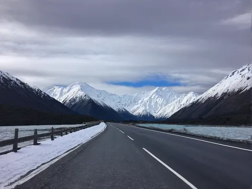 driving from queenstown to christchurch via mount cook,mt cook,the pamir highway,lower engadine,alaska,south island,alcan highway,carretera austral,yukon territory,nz,icefield parkway,new zealand,snow