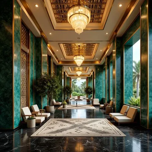 hotel lobby,lobby,amanresorts,luxury hotel,foyer,habtoor,hotel hall,rotana,hallway,luxury home interior,intercontinental,interior decor,cochere,ballroom,art deco,shangri,hotel nacional,sofitel,interior decoration,shangrila