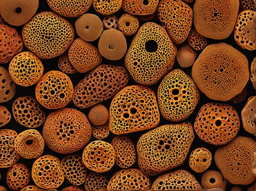 Design an informative trypophobia test with educational visuals.,trypophobia,patterned wood decoration,ornamental wood,bee eggs,wood background,cork wall,pollen warehousing,coral-spot,fruit pattern,wo