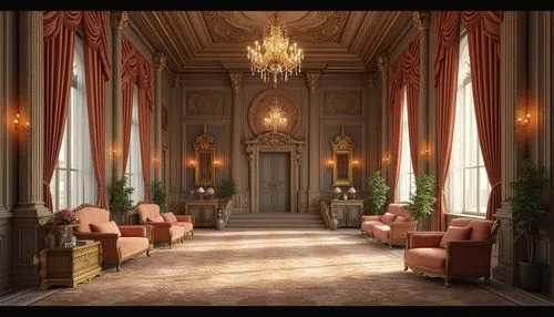 ornate room,ballroom,ritzau,royal interior,europe palace,furnishings,victorian room,grandeur,palaces,palladianism,enfilade,empty interior,great room,hallway,sitting room,the palace,consulate,breakfast room,sapienza,riviera,Photography,General,Realistic