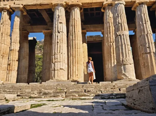 ancient greek temple,greek temple,temple of diana,temple of poseidon,celsus library,paestum,acropolis,doric columns,temple of hercules,ephesus,hellas,parthenon,ancient olympia,roman columns,the parthenon,artemis temple,roman temple,athenian,athens,classical antiquity,Illustration,Children,Children 02