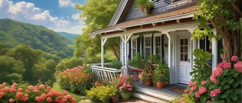 home landscape,country cottage,summer cottage,front porch,cottage,cottage garden,beautiful home,country house,porch,houses clipart,background view nature,small house,little house,verandahs,wooden house,the threshold of the house,verandah,windows wallpaper,balcony garden,home house,Illustration,Abstract Fantasy,Abstract Fantasy 21