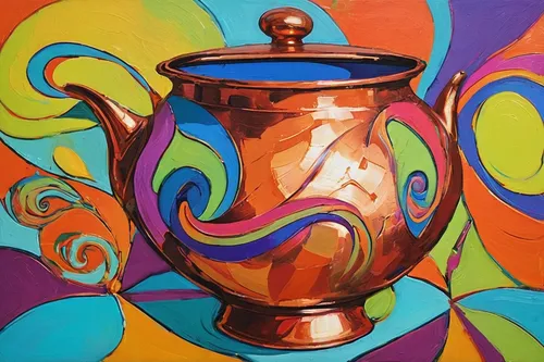 vase,golden pot,goblet,copper vase,amphora,tea jar,tea pot,khokhloma painting,consommé cup,goblet drum,samovar,colorful glass,oil painting on canvas,fragrance teapot,chalice,cup,oil painting,enamel cup,glass cup,oil on canvas,Conceptual Art,Oil color,Oil Color 23