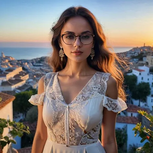 with glasses,capri,puglia,glasses,anastasiadis,girl in white dress,stefanovich,santorini,mykonos,white dress,bellisario,breathtaking,bellissima,merhi,marzia,stunning,oia,alycia,tunisien,spectacles,Photography,General,Commercial