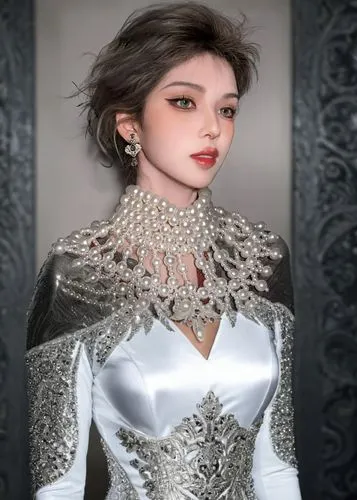 a woman in a very revealing outfit with wings,noblewoman,chastelain,surana,mithril,tatarella,victorian lady