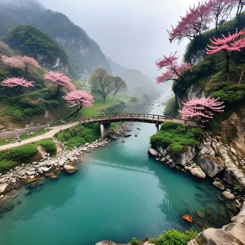 the valley of flowers,taroko,huangshan,guizhou,beautiful japan,japan landscape,shaoming,south korea,huangshan mountains,tianchi,rainbow bridge,scenic bridge,hushan,sichuan,wudang,mountain spring,japan garden,huadong,beautiful landscape,nature wallpaper