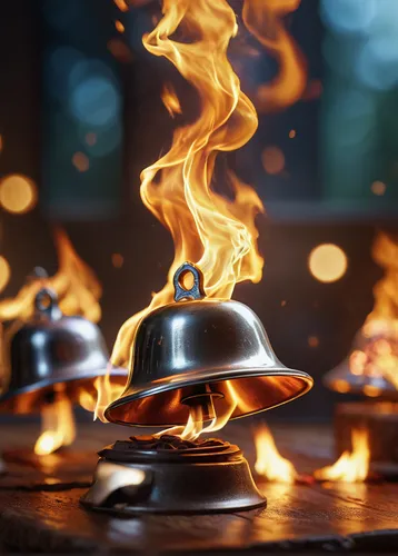 Flaming Bells.,feuerzangenbowle,cauldron,teppanyaki,fire ring,chafing dish,chef's hat,candy cauldron,tin stove,queso flameado,stovetop kettle,cooktop,witch's hat icon,red cooking,fire bowl,incense bur