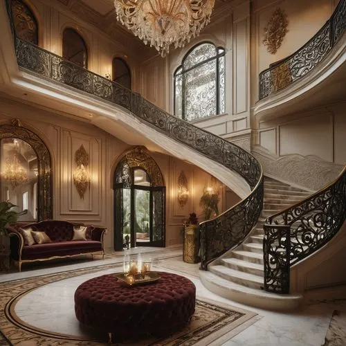 ornate room,opulent,opulently,opulence,palatial,ornate,luxury hotel,poshest,ritzau,staircase,winding staircase,luxury home interior,luxury property,palladianism,circular staircase,luxurious,baccarat,chateauesque,extravagance,marble palace,Illustration,Realistic Fantasy,Realistic Fantasy 29