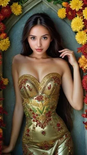 beautiful girl with flowers,celtic woman,miss vietnam,tamannaah,rosalinda,mastani