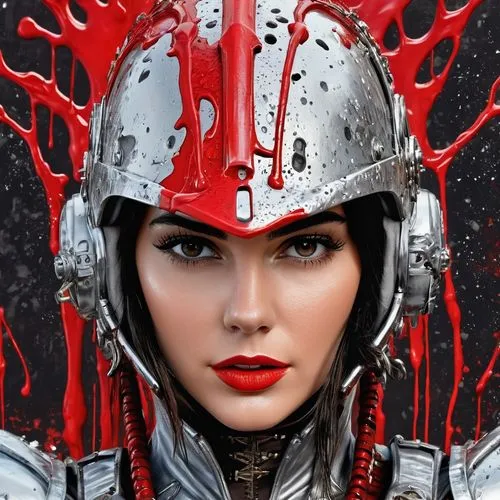 darth talon,female warrior,warrior woman,crusader,head woman,spartan,alien warrior,fantasy art,helmet,fantasy portrait,sci fiction illustration,world digital painting,cyborg,red russian,red chief,blood icon,warlord,centurion,templar,scarlet witch,Conceptual Art,Graffiti Art,Graffiti Art 08