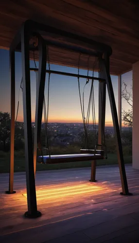 wooden swing,swing set,porch swing,empty swing,hanging swing,hanging chair,exercise equipment,outdoor bench,garden swing,outdoor table,3d rendering,observation tower,rocking chair,the observation deck,observation deck,golden swing,observatory,newton's cradle,telescope,constellation lyre,Illustration,Realistic Fantasy,Realistic Fantasy 06