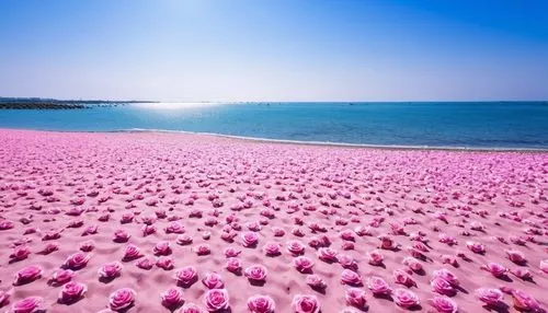 sea of flowers,pink beach,fragrant snow sea,flower carpet,anemone japan,field of flowers,flower blanket,salt field,flower field,flowerful desert,flower water,blooming field,spring in japan,blanket of flowers,pink grass,salt flower,芦ﾉ湖,beautiful japan,coral pink sand dunes,pink petals,Illustration,Japanese style,Japanese Style 05