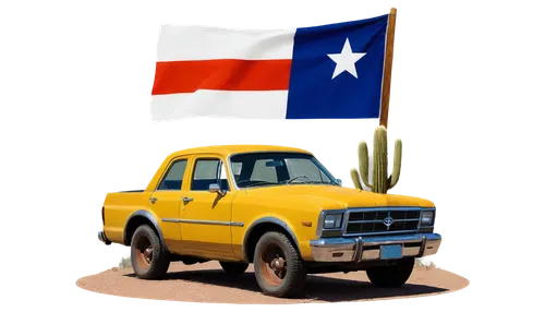 Texas flag, cowboy hat, boots, belt buckle, rodeo rider, horseback riding, sunset, vast desert landscape, cactus, bluebonnet flowers, wooden fence, rural road, pickup truck, rusty old car, vintage gas