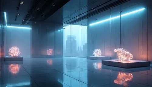 futuristic art museum,glass wall,elements,elemental,ambient lights,plasma lamp,art gallery,light space,light art,titanum,floor fountain,glass blocks,light of art,luminosities,volumetric,3d render,cinema 4d,shower of sparks,aura,drawing with light,Photography,General,Realistic