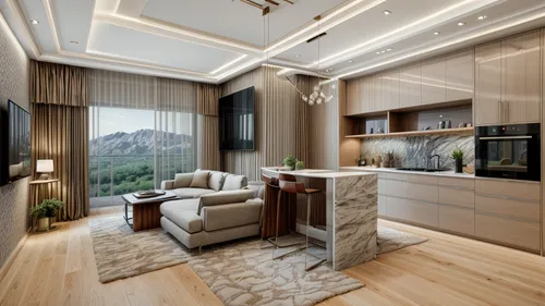 luxury home interior,interior modern design,penthouse apartment,modern room,interior design,great room,modern decor,modern living room,entertainment center,modern kitchen interior,interior decoration,contemporary decor,cabinetry,dark cabinetry,livingroom,modern kitchen,luxury property,kitchen design,living room,interiors