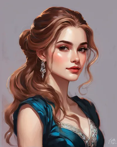 fantasy portrait,elsa,princess' earring,princess anna,victorian lady,cinderella,ball gown,rapunzel,merida,fairy tale character,digital painting,romantic portrait,jessamine,celtic queen,vanessa (butterfly),young lady,princess sofia,girl portrait,a princess,queen anne,Art,Classical Oil Painting,Classical Oil Painting 35