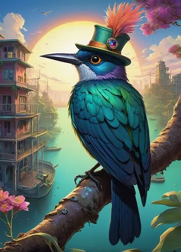 bird kingdom,koropeckyj,bird bird kingdom,tropical bird,bird painting,welin,Illustration,Children,Children 03