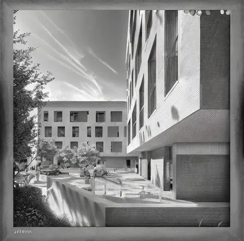 lubitel 2,kirrarchitecture,facade panels,athens art school,appartment building,apartments,matruschka,apartment buildings,opaque panes,new building,school design,framing square,apartment building,brutalist architecture,gray-scale,contemporary,office buildings,buildings,block of flats,white buildings,Art sketch,Art sketch,Ultra Realistic