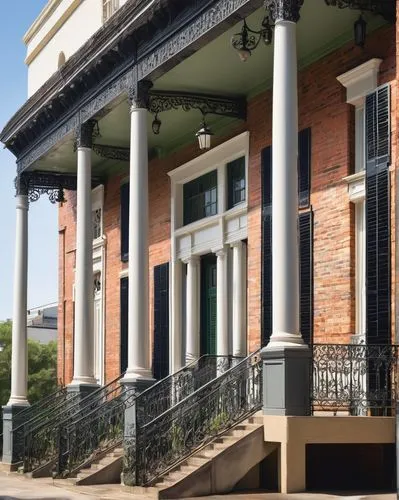 natchez,rowhouses,historic courthouse,italianate,doric columns,tuscumbia,donaldsonville,rowhouse,montevallo,front porch,vicksburg,historic building,house with caryatids,pediments,french quarters,portico,henry g marquand house,restored home,nola,natchitoches,Illustration,Realistic Fantasy,Realistic Fantasy 06