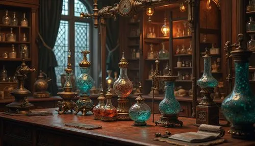 potions,herbology,perfume bottles,hunterian,wands,wizarding,horcruxes,apothecaries,galleons,candlemaker,islamic lamps,hogwarts,pottermania,diagon,glass items,apothecary,trelawney,cabinet,oil lamp,perfumery,Photography,General,Realistic