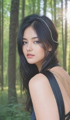 miss vietnam,katniss,vietnamese,eurasian,in the forest,forest background,natural cosmetic,asian woman,asian vision,maya,filipino,vietnamese woman,green background,beautiful young woman,bella kukan,asian girl,female model,kim,pi mai,geisha,Female,East Asians,Wavy,Youth adult,M,Confidence,Underwear,Outdoor,Forest