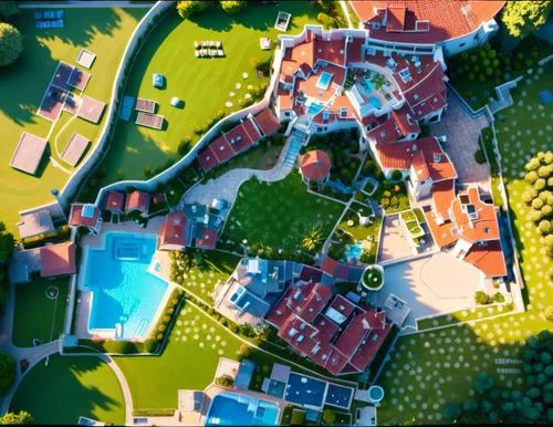 escher village,private estate,resort town,resort,golf resort,knight village,bendemeer estates,development concept,suburban,popeye village,villa,mansion,apartment complex,country estate,suburbs,haciend