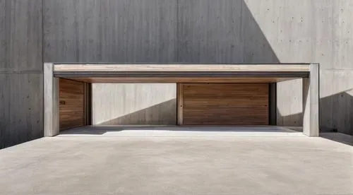 garrage  2 car <concrete floor< wood ceiling,a building that has a concrete wall and some doors,associati,minotti,exposed concrete,siza,breuer,coffeetable,Architecture,General,Modern,Creative Innovati