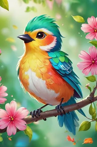 flower and bird illustration,bird painting,spring bird,bird flower,bird illustration,colorful birds,nature bird,beautiful bird,springtime background,spring background,tropical bird,colorful background,spring leaf background,tropical bird climber,bird drawing,song bird,flower painting,flower background,ornamental bird,garden bird,Illustration,Abstract Fantasy,Abstract Fantasy 13