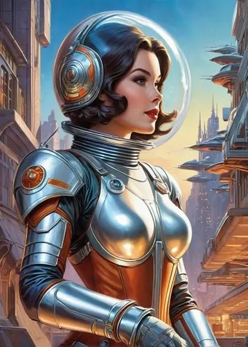 rocketeer,amidala,andromeda,padme,sci fiction illustration,leia,Illustration,Realistic Fantasy,Realistic Fantasy 01