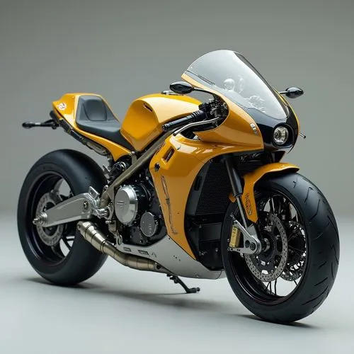 future sport motorcycle in 3000 A.D., represent a millennium of advanced technology evolution, eco-friendly, hydro-powered, AI powered, nostalgia and retro style


,a yellow sports motorcycle is in mo