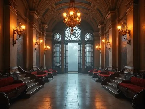 corridor,hallway,foyer,entrance hall,royal interior,lobby,hall,empty interior,corridors,cochere,enfilade,empty hall,seating area,court of law,parlor,entranceway,hall of the fallen,teylers,reading room,vestibule,Photography,General,Realistic