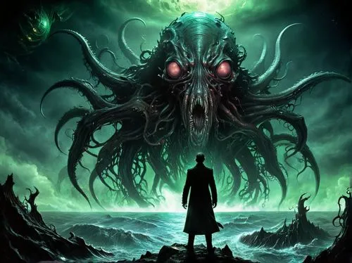 lovecraft,lovecraftian,azathoth,cthulhu,nyarlathotep,hastur,Illustration,Realistic Fantasy,Realistic Fantasy 47