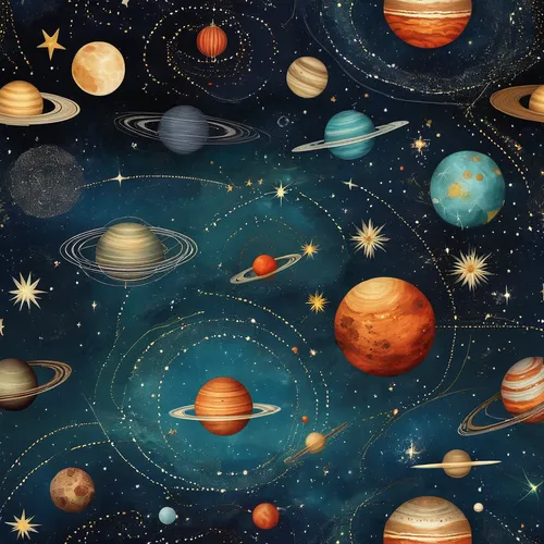 Craft a space-themed wallpaper with galaxies, stars, and planets.,planets,the solar system,outer space,space art,astronomy,planetary system,solar system,constellations,celestial bodies,universe,space,