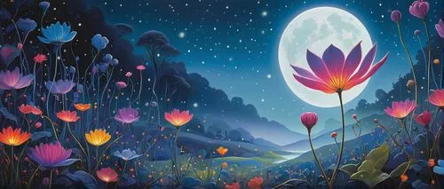 flower painting,lampion flower,lotus blossom,lotuses,krathong,blooming lotus,lotus hearts,vesak,lotus flower,water lotus,tulip background,lotus flowers,fairy world,lotus,starflower,stone lotus,cosmic flower,flower and bird illustration,passion bloom,mountain flower,Conceptual Art,Sci-Fi,Sci-Fi 18