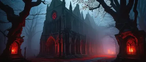 haunted cathedral,blood church,gothic architecture,gothic church,witch house,gothic,dark gothic mood,gothic style,witch's house,mortuary temple,ghost castle,forest chapel,necropolis,halloween background,hall of the fallen,haunted castle,old graveyard,the haunted house,haunted forest,the black church,Conceptual Art,Sci-Fi,Sci-Fi 22