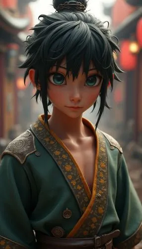 
3d realistic character inspired by Roronoa Zoro,this is an illustration of a boy in oriental clothing,yukimura,longmei,yaogan,thmei,jinwei,jonidan,Photography,General,Realistic