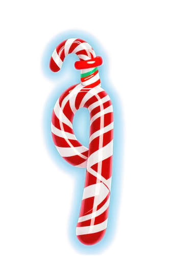 Candy cane, festive holiday theme, red and white stripes, swirly patterns, rounded tips, glossy surface, transparent background, simple lines, bold strokes, colorful, whimsical, 3/4 composition, soft 