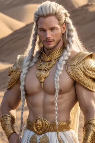 male elf,male character,bordafjordur,greek god,sea god,aladha,pharaoh,god of the sea,breastplate,heroic fantasy,fantasy warrior,aladin,nördlinger ries,elaeis,warrior east,cullen skink,biblical narrative characters,poseidon god face,messenger of the gods,ankh,Photography,Realistic