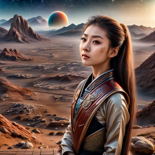 baozi,exoplanet,inner mongolian beauty,mulan,cassiopeia,planet mars,skyflower,sci fiction illustration,cg artwork,space art,exo-earth,lunar landscape,alien planet,dragon li,arang,valerian,valley of the moon,violinist violinist of the moon,fantasy picture,rosa ' amber cover