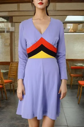 kurti,mouret,purple dress,minidress,multi coloured,shirtdress,vestido,retro woman,doll dress,harlequin,multi color,vintage dress,colourful,violeta,redress,la violetta,retro girl,romanian,retro women,coordinations,Female,East Asians,Indoor,Restaurant