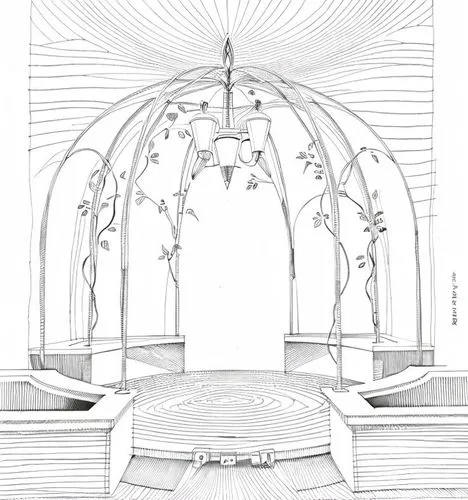 pulpits,cochere,dome roof,proscenium,baptistry,monstrance,Design Sketch,Design Sketch,Fine Line Art