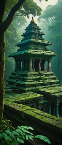 yavin,ancient city,stone pagoda,pagodas,vimana,asian architecture,artemis temple,ancient buildings,tikal,gopura,dojo,turion,ancient house,ziggurat,yamatai,poseidons temple,nalanda,yashima,rathas,cartoon video game background,Illustration,Black and White,Black and White 17